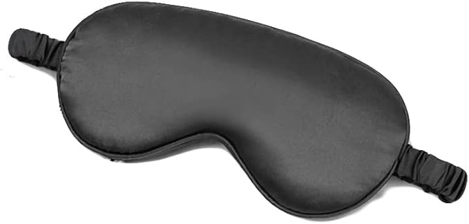 100% Natural Mulberry Soft Silk Sleep Mask, Light Blocking Eye Masks For Sleep, Night Blindfold Eye Mask Cover For Men And Women, Sleeping Night Mask For Travel (Black)-VeraVaultWomen
