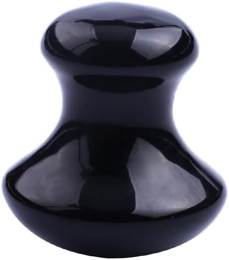 1 Pc Mushroom Jade Gua Sha Facial Tools, Jade Roller Guasha Massage Black Jade Stone Mushroom Shaped Face Lift Remove Wrinkles Massager for Women Spa, Gua Sha Massage Knobs for Body Relaxing-VeraVaultWomen