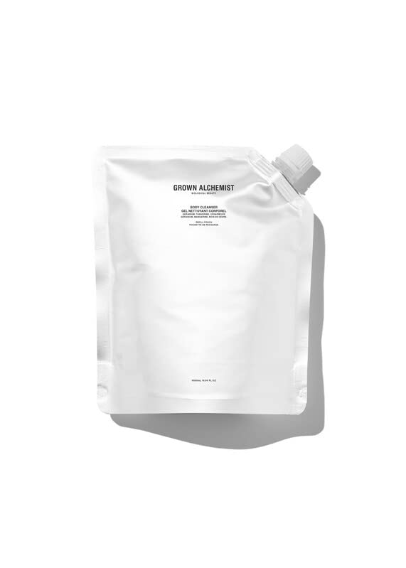 Grown Alchemist Body Cleanser REFILL Pouch: Geranium, Tangerine, Cedarwood. Gentle Body Wash that Hydrates and Cleanses Skin, 500 ml-VeraVaultWomen