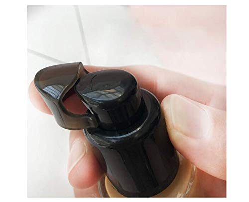 10PCS 410/20mm Plastic Replacement Pump Top Head Cosmetic Liquid Foundation Makeup Pump Replacement with Rotate Lock and Cover for Foundation Lotion Essence (Black)-VeraVaultWomen