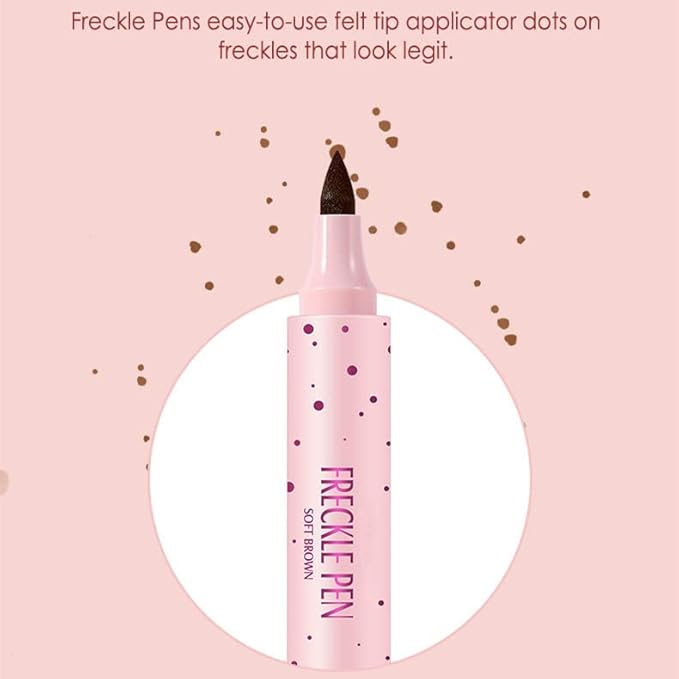 Freckle Pen Faux Freckle Pen Colour Pop Freckle Pen Supernaturally Realistic Freckles Makeup Brush Fantastic Freckles Pen Long-lasting Waterproof Soft-point Absorbent Pen For a Natural and Easy Makeup Look (Double)-VeraVaultWomen