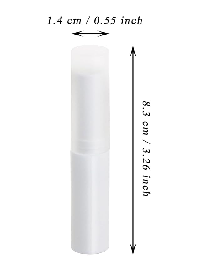 0.14oz Empty Flavored Lip Balm Container Tubes Plastic Homemade Moisturizing Lip Stick with Caps Bulk Fit for Women Adult DIY Making Supplies, 25 Count (White)-VeraVaultWomen