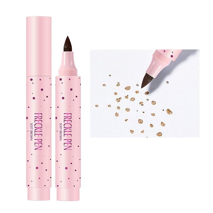 Freckle Pen Faux Freckle Pen Colour Pop Freckle Pen Supernaturally Realistic Freckles Makeup Brush Fantastic Freckles Pen Long-lasting Waterproof Soft-point Absorbent Pen For a Natural and Easy Makeup Look (soft brown)-VeraVaultWomen