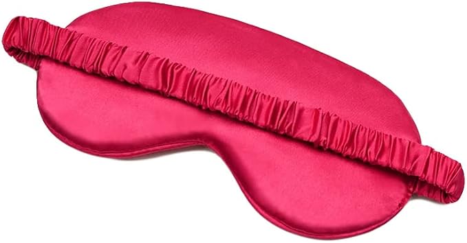100% Natural Mulberry Soft Silk Sleep Mask, Light Blocking Eye Masks For Sleep, Night Blindfold Eye Mask Cover For Men And Women, Sleeping Night Mask For Travel (Red)-VeraVaultWomen