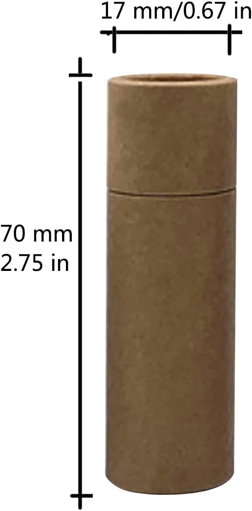 12 Pcs 0.3 Oz Paperboard Lip Balm Tubes 10ml Empty Cardboard Krafts Tubes Lipstick Tube Refillable Lip Gloss Container Solid Perfume Tubes Chapstick Container for DIY Cosmetic Samples Deodorant(Brown)-VeraVaultWomen