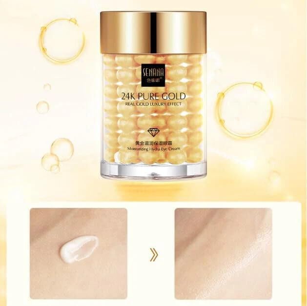 24K Gold Eye Cream For Deep Hydrating, Anti-Aging Gold Eye Cream For Dark Circles And Puffiness,Moisturizing Lightenex Gold Cream Lifting Eye SENANA (1 PACK)-VeraVaultWomen