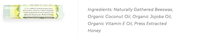 100% Natural Beeswax Lip Balm with Organic Oils (Sweet Honey, 4 pack)-VeraVaultWomen