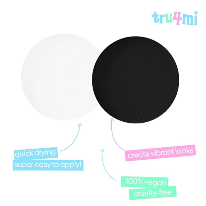 '-Water Activated Eyeliner Black & White “YinYang” 2 in 1 -Wet Liner Makeup - Smudge Proof Face Body Paint - Great for Cosplay, Holiday, Party - Skin Safe & Child Friendly -10g/container