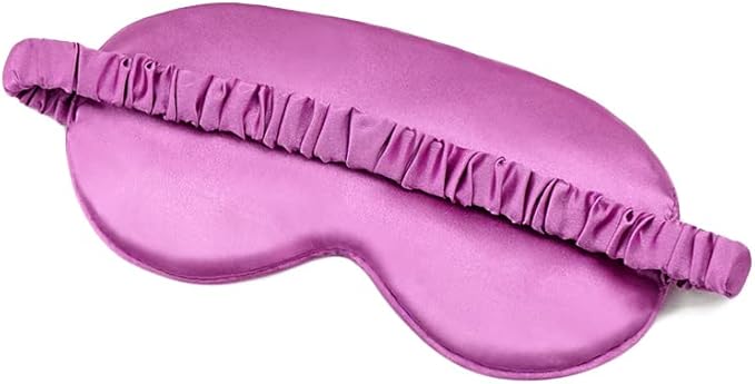 100% Natural Mulberry Soft Silk Sleep Mask, Light Blocking Eye Masks For Sleep, Night Blindfold Eye Mask Cover For Men And Women, Sleeping Night Mask For Travel (Purple)-VeraVaultWomen