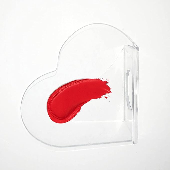 1 Pack Transparent Acrylic Nail Art Hand-held Palette Nail DIY Art Design Paint Color Mixing Manicure Tool, Heart Shaped-VeraVaultWomen
