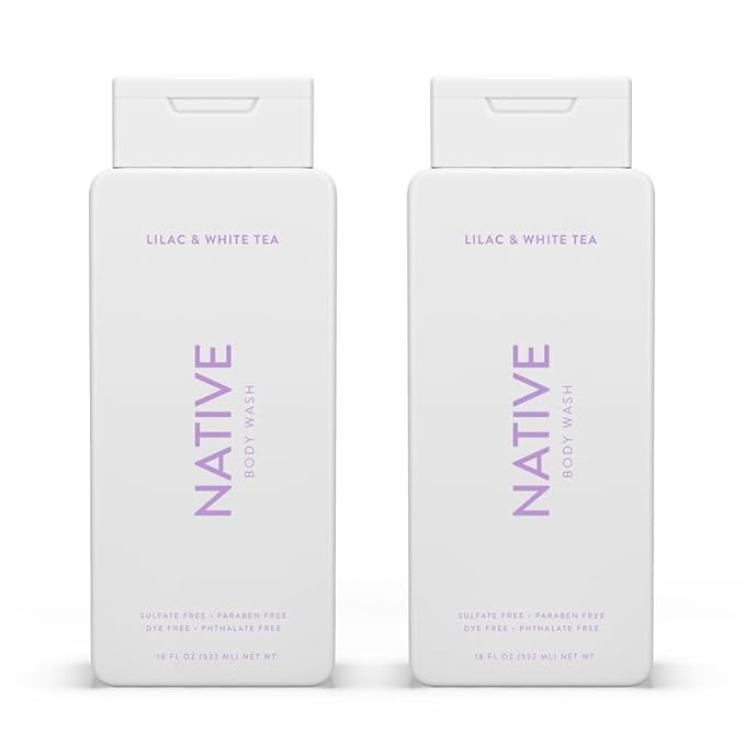 Native Body Wash Contains Naturally Derived Ingredients | For Women & Men, Sulfate, Paraben, & Dye Free Leaving Skin Soft and Hydrating | Lilac & White Tea 18 oz - 2 Pk-VeraVaultWomen