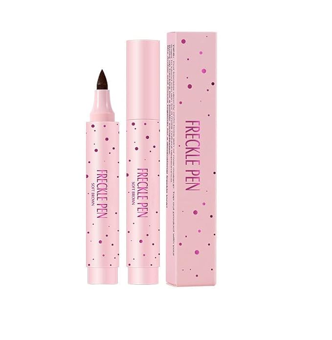 Freckle Pen Faux Freckle Pen Colour Pop Freckle Pen Supernaturally Realistic Freckles Makeup Brush Fantastic Freckles Pen Long-lasting Waterproof Soft-point Absorbent Pen For a Natural and Easy Makeup Look (Double)-VeraVaultWomen