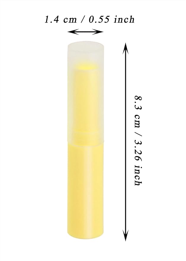 0.14oz Empty Flavored Lip Balm Container Tubes Plastic Homemade Moisturizing Lip Stick with Caps Bulk Fit for Women Adult DIY Making Supplies, 25 Count (Yellow)-VeraVaultWomen