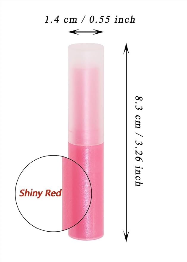0.14oz Empty Flavored Lip Balm Container Tubes Plastic Homemade Moisturizing Lip Stick with Caps Bulk Fit for Women Adult DIY Making Supplies, 25 Count (Red)-VeraVaultWomen
