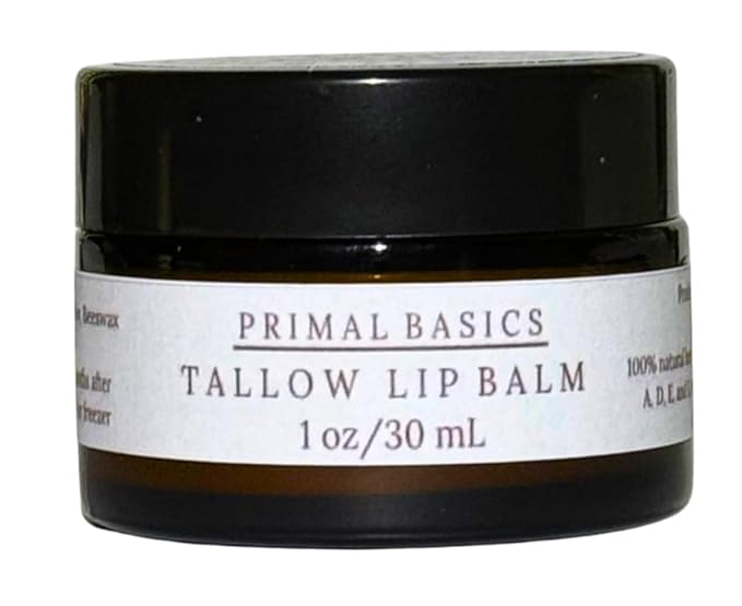 100% Grass Fed Grass Finished Beef Tallow and Beeswax Lip Balm, Face Moisturizer, Body Balm, for Oily, Dry, Sensitive Skin, USA Made-VeraVaultWomen