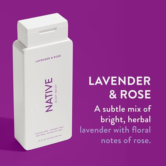 Native Body Wash Contains Naturally Derived Ingredients | for Women & Men, Sulfate, Paraben, & Dye Free Leaving Skin Soft & Hydrated |Coconut & Vanilla, Lavender Rose, & Cucumber Mint, 18 oz Pack of 3-VeraVaultWomen