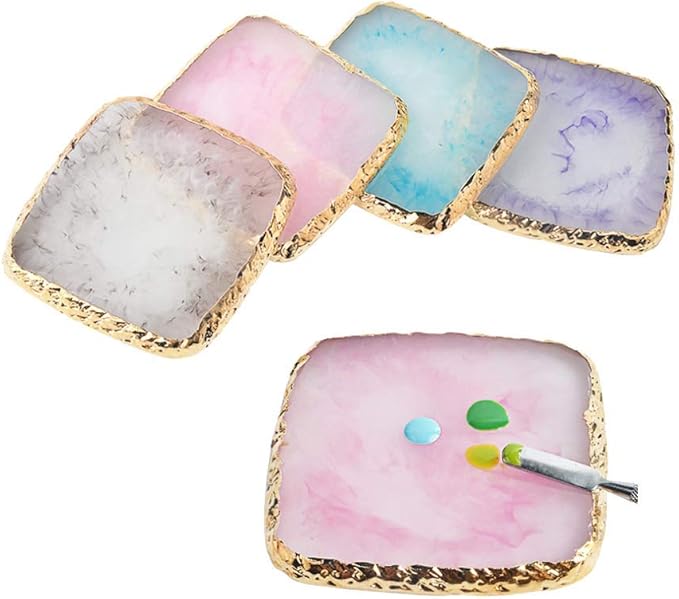 1 Pcs Resin Nail Art Palette Nail Art Cosmetic Mixing Palette Color Mixing Pigment Plate Polish Holder Drawing Color Palette-VeraVaultWomen