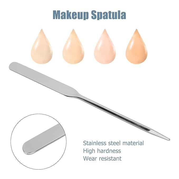 Stainless Steel Makeup Spatula, Liquid Foundation Spatula Stainless Steel Ergonomic Nail Art Stirring Tool Makeup Artist Makeup Tool-VeraVaultWomen