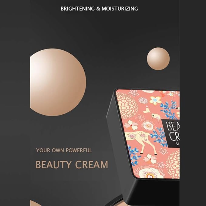 VENZEN Beauty Cream Clear Cover Natural Make Up Nourish Moisturizes Protection Professional Skin Care 2 Colors 20g (#02 Ivory)-VeraVaultWomen