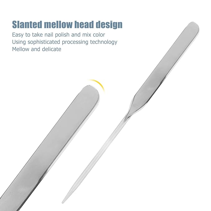 Stainless Steel Makeup Spatula, Liquid Foundation Spatula Stainless Steel Ergonomic Nail Art Stirring Tool Makeup Artist Makeup Tool-VeraVaultWomen
