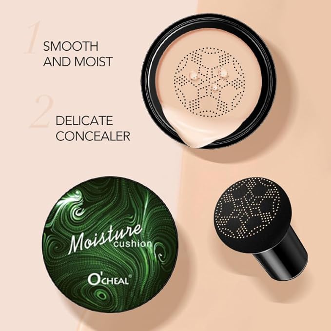 Mushroom Head Air Cushion BB Cream Foundation Cream for Face Makeup Concealer Cushion for Face Comestics Make Up Cushion Compact Natural-VeraVaultWomen