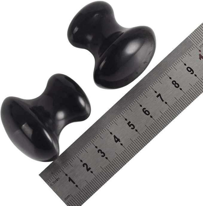1 Pc Mushroom Jade Gua Sha Facial Tools, Jade Roller Guasha Massage Black Jade Stone Mushroom Shaped Face Lift Remove Wrinkles Massager for Women Spa, Gua Sha Massage Knobs for Body Relaxing-VeraVaultWomen
