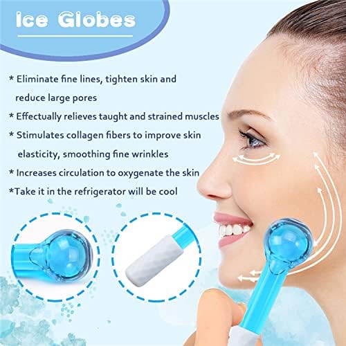 ICE GLOBES SMALL BALLS for Eyes, 2 PCS Blue Facial Globes for Massage Tool, Facial Roller Cold Skin Massagers, Tighten Skin, Reduce Puffiness and Dark Circles, Enhance Circulation-VeraVaultWomen