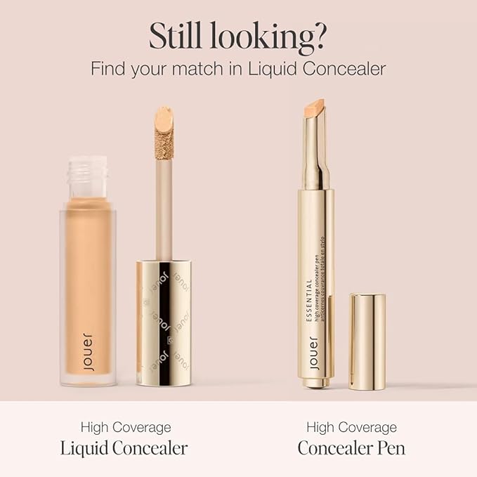 Jouer Essential High Coverage Liquid Concealer - Brightening Concealer - Color Corrector for Under Eye Dark Circles, Spot Coverage, and Eye Primer - Soft Matte Finish, Toast