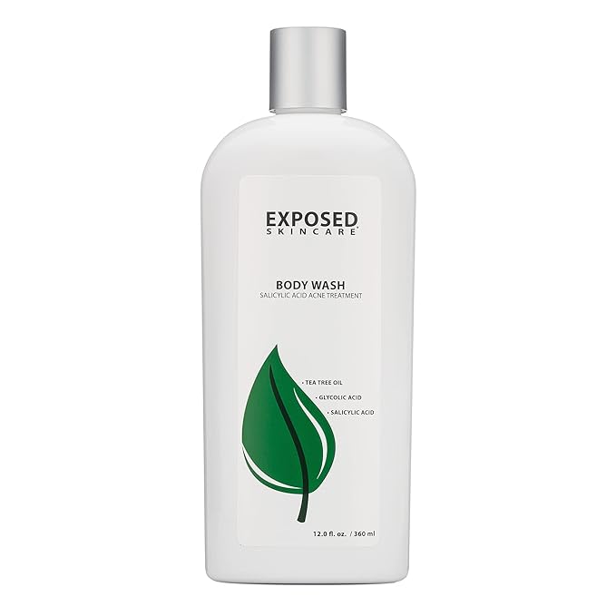 Exposed Skin Care Body Wash - Back and Body Acne Wash with Salicylic Acid and Tea Tree Oil – Exfoliating Bacne Treatment for Clearer, Healthier Skin – Body Cleanser for All Skin Types (12 fl oz)-VeraVaultWomen