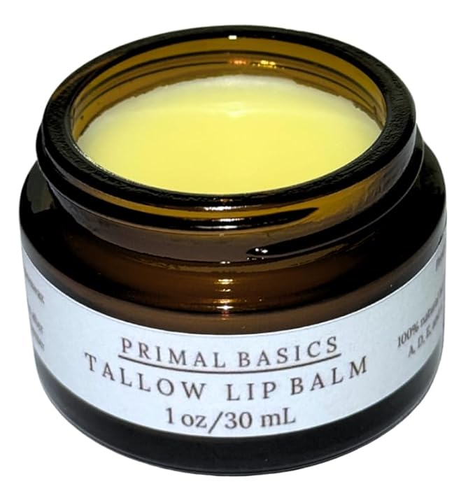 100% Grass Fed Grass Finished Beef Tallow and Beeswax Lip Balm, Face Moisturizer, Body Balm, for Oily, Dry, Sensitive Skin, USA Made-VeraVaultWomen
