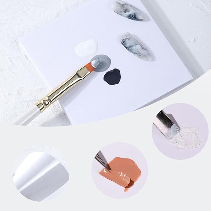 100Pcs Nail Art Polish Palette Paper Disposable Makeup Nail Gel Mixing Palette Papers Portable Waterproof Resin Nail Art Drawing Palette Tool Nail Supplies Home Salon-VeraVaultWomen