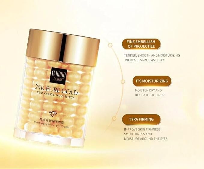 24K Gold Eye Cream For Deep Hydrating, Anti-Aging Gold Eye Cream For Dark Circles And Puffiness,Moisturizing Lightenex Gold Cream Lifting Eye SENANA (1 PACK)-VeraVaultWomen