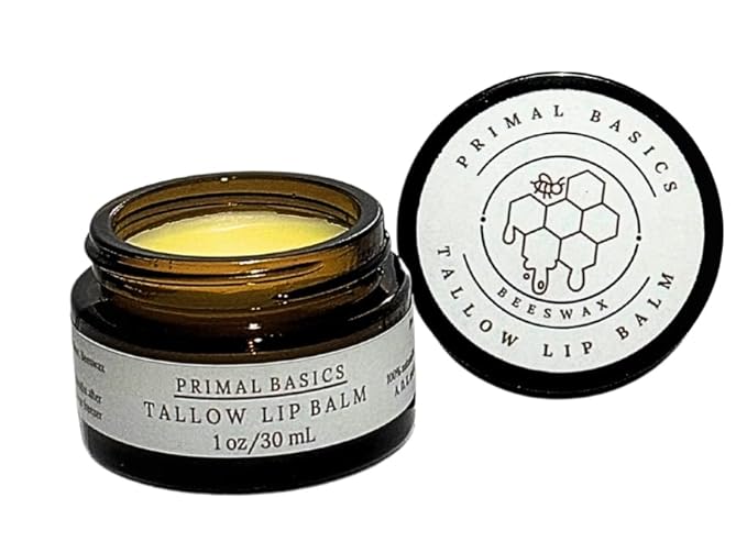 100% Grass Fed Grass Finished Beef Tallow and Beeswax Lip Balm, Face Moisturizer, Body Balm, for Oily, Dry, Sensitive Skin, USA Made-VeraVaultWomen