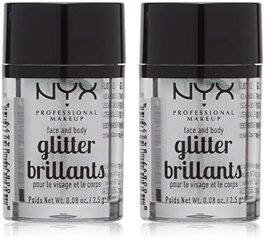 NYX PROFESSIONAL MAKEUP Face & Body Glitter, Ice (Pack of 2)