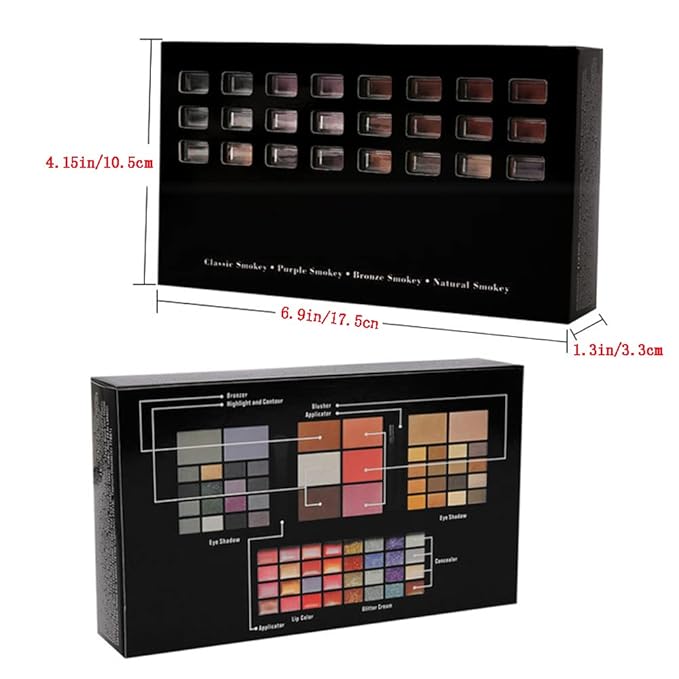 Makeup Kit for Women Full Kit Eyeshadow Facial Blusher Eyebrow Powder Face Concealer Powder Eyeliner Pencil Ultimate Color Combination 74 Colors Makeup Set Combination Palette-VeraVaultWomen