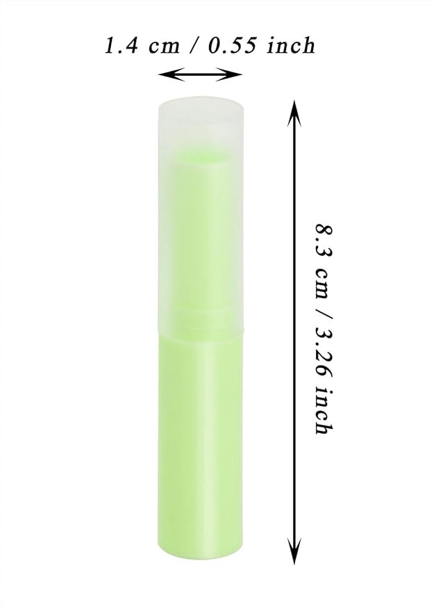 0.14oz Empty Flavored Lip Balm Container Tubes Plastic Homemade Moisturizing Lip Stick with Caps Bulk Fit for Women Adult DIY Making Supplies, 25 Count (Green)-VeraVaultWomen