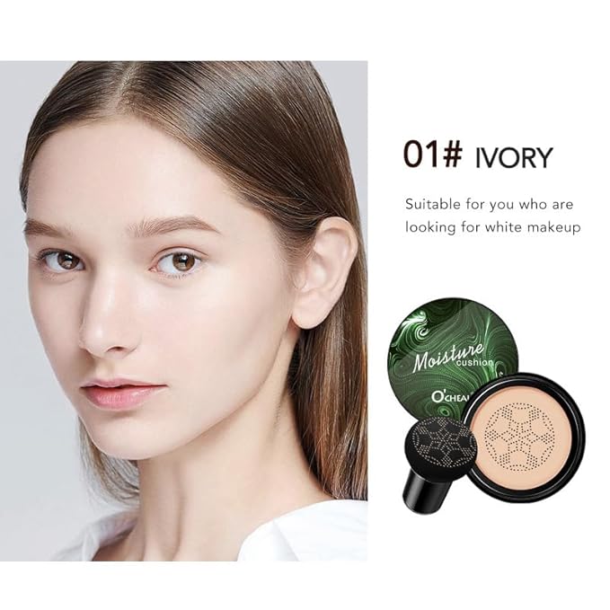 Mushroom Head Air Cushion BB Cream Foundation Cream for Face Makeup Concealer Cushion for Face Comestics Make Up Cushion Compact Natural-VeraVaultWomen