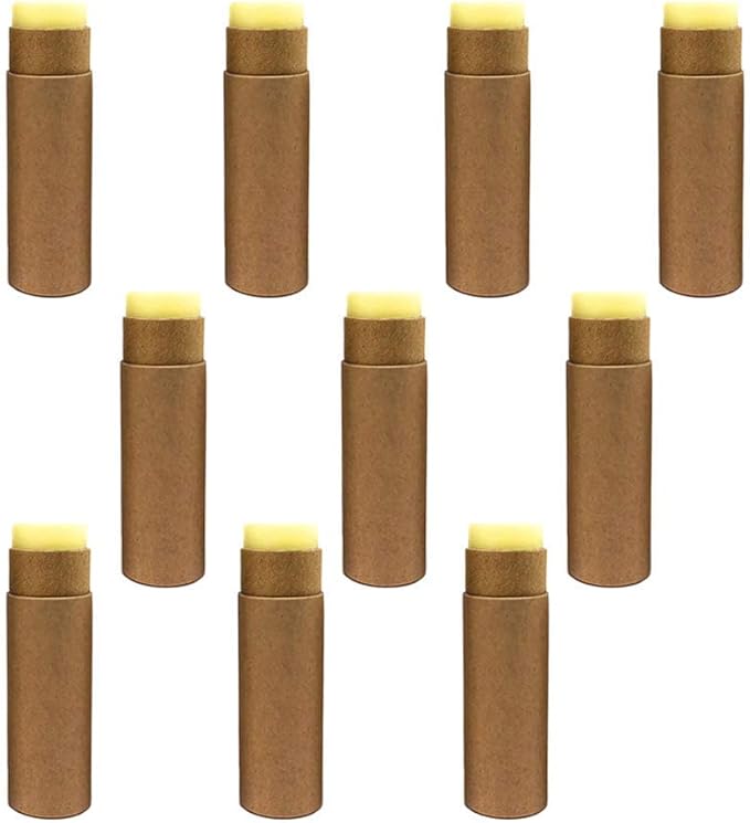 10 Pcs 1oz Cardboard Lip Balm Tubes Kraft Paper Lipstick Tube Empty Lip Gloss Containers Refillable Chapstick Container Round Paper Solid Tube for DIY Cosmetic Samples Lotion Deodorant,Brown-VeraVaultWomen