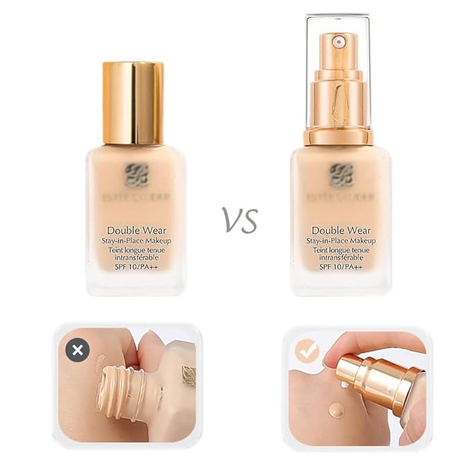Chris.W 2Pack Foundation Pump for Estee Lauder Double Wear Foundation(Gold)-VeraVaultWomen