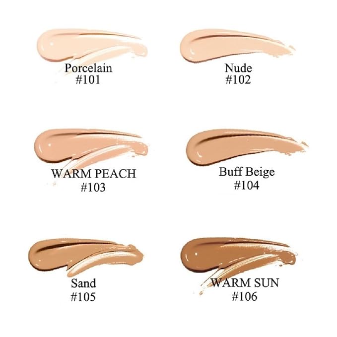 2 Pack PHOERA Foundation,Matte Oil Control Concealer Foundation Cream,PHOERA Long Lasting Waterproof Matte Liquid Foundation for Women Girls (104 Buff Beige+105 Sand)-VeraVaultWomen