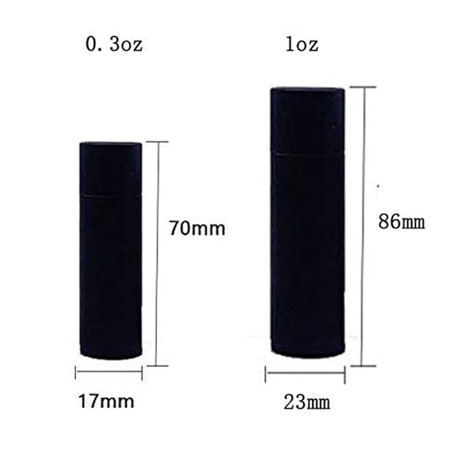 10 Pcs 1 Oz Paperboard Lip Balm Tubes Cardboard Krafts Paper Lipstick Tube Empty Lip Gloss Container Refillable Paper Round Solid Perfume Tube Chapstick Tube DIY Cosmetic Deodorant (Black)-VeraVaultWomen