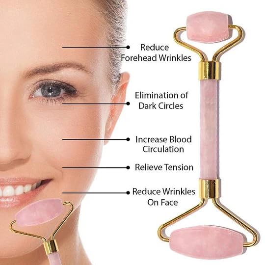 Rose Quartz Roller and Gua sha Set | Reduces Wrinkles, Fine lines and Dark Circles | Pink Jade Roller | Anti-aging Massager for Skin Toning and Tightening for Face, Eyes, Neck-VeraVaultWomen