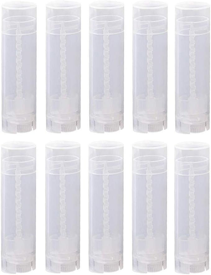 10PCS 4.5g/4.5ml Empty DIY Lip Tubes Holder Containers Vial Refillable PP Plastic Deodorant Crayon Travel Tube Pipe Bottle Lip Gloss Case DIY Lip Balm Gifts For Women Lady Girls(Transparent)-VeraVaultWomen