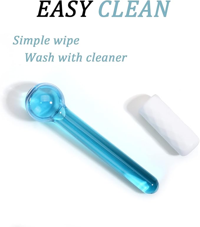 ICE GLOBES SMALL BALLS for Eyes, 2 PCS Blue Facial Globes for Massage Tool, Facial Roller Cold Skin Massagers, Tighten Skin, Reduce Puffiness and Dark Circles, Enhance Circulation-VeraVaultWomen