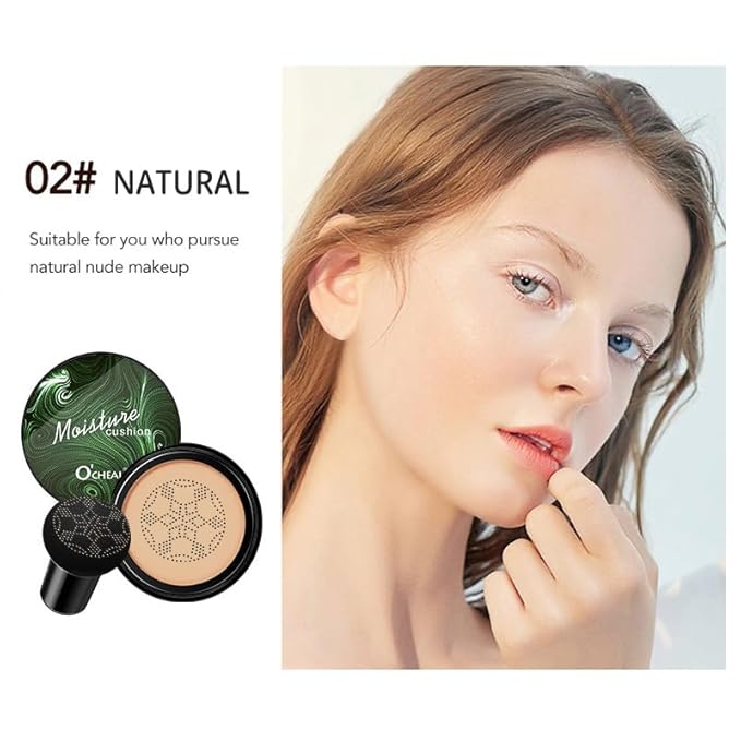Mushroom Head Air Cushion BB Cream Foundation Cream for Face Makeup Concealer Cushion for Face Comestics Make Up Cushion Compact Natural-VeraVaultWomen