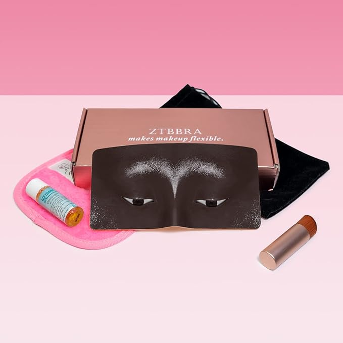 Makeup Mannequin Face, 3D Silicone Makeup Practice Face/Makeup Mannequin Face, Come with Makeup Brush, Makeup Removal, Cleanser&a Velour Bag, for Professional Makeup Artists/Beginners-VeraVaultWomen