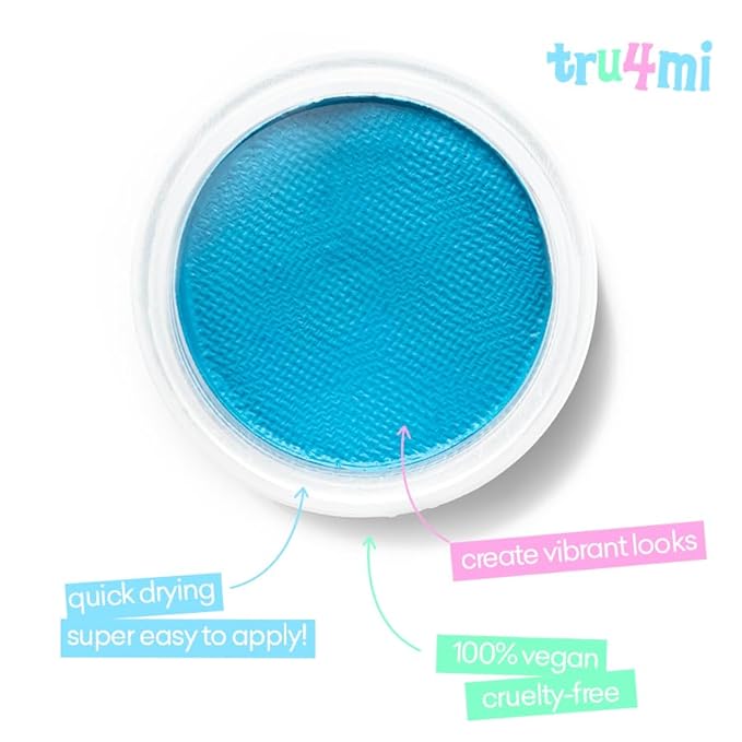 '-Water Activated Eyeliner -Wet Liner Makeup - Smudge Proof Face/Body Paint - Skin Safe & Child Friendly - 10g/container (TruOcean)