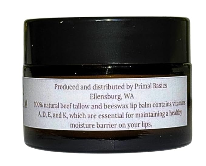 100% Grass Fed Grass Finished Beef Tallow and Beeswax Lip Balm, Face Moisturizer, Body Balm, for Oily, Dry, Sensitive Skin, USA Made-VeraVaultWomen