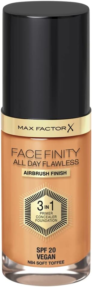 Max Factor Facefinity 3-in-1 All Day Flawless Liquid Foundation, SPF 20-84 Soft Toffee, 30 ml-VeraVaultWomen