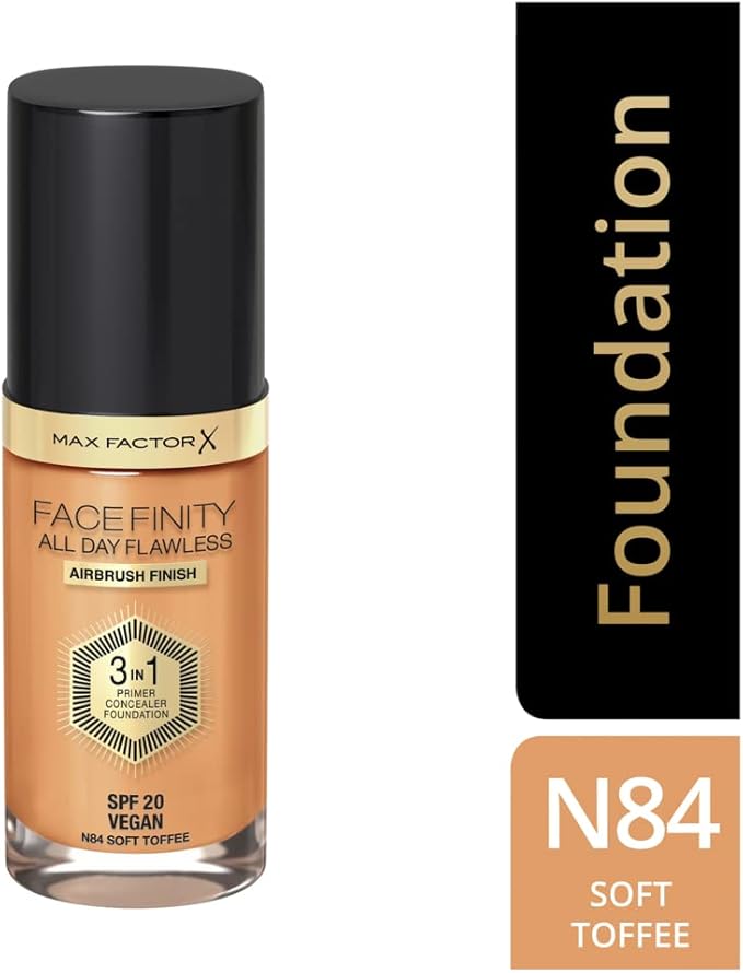 Max Factor Facefinity 3-in-1 All Day Flawless Liquid Foundation, SPF 20-84 Soft Toffee, 30 ml-VeraVaultWomen
